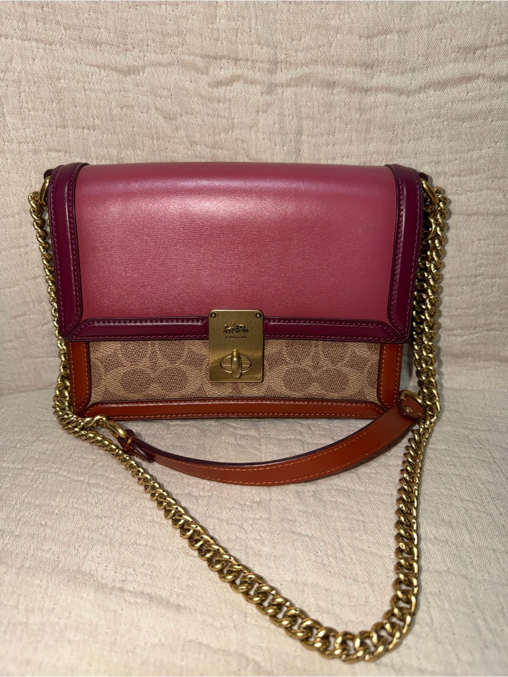 Coach Hudson Colorblock Signature Turnlock Shoulder Bag